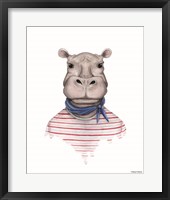 Framed Hippo in Handkerchief