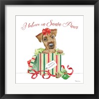 Framed Holiday Paws II on White