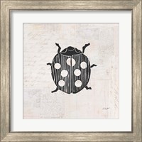 Framed 'Ladybug Stamp BW' border=