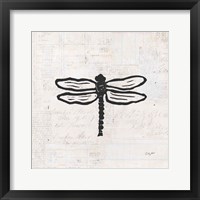 Framed 'Dragonfly Stamp BW' border=