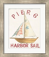 Framed 'Floursack Nautical VII Red' border=