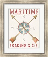 Framed 'Floursack Nautical VI Red' border=