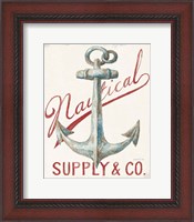 Framed 'Floursack Nautical V Red' border=