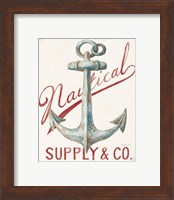 Framed 'Floursack Nautical V Red' border=