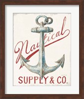 Framed 'Floursack Nautical V Red' border=