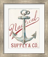 Framed 'Floursack Nautical V Red' border=