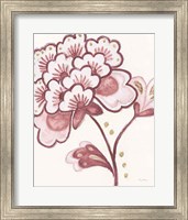 Framed 'Flora Chinoiserie IV Pink' border=