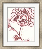 Framed 'Flora Chinoiserie III Pink' border=