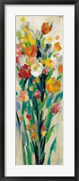 Framed Tall Bright Flowers Cream II