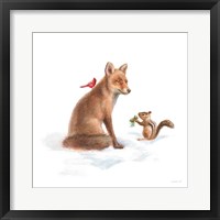 Woodland Celebration V on White Framed Print