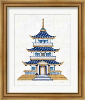 Framed 'Flora Chinoiserie VIII Textured' border=