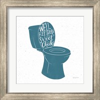 Framed 'Turkish Tile Bathroom Puns IV' border=