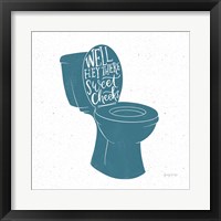 Framed 'Turkish Tile Bathroom Puns IV' border=