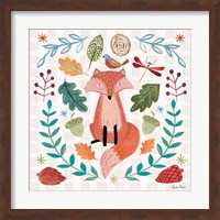 Framed 'Whimsical Woodland II' border=