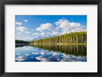 Framed Scenic Landscape Reflecting In Lake At Banff National Park, Alberta, Canada