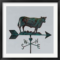 Framed 'Rural Relic Cow' border=