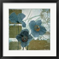 Framed Cerulean Poppies I