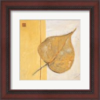 Framed 'Leaf Impression - Ochre' border=