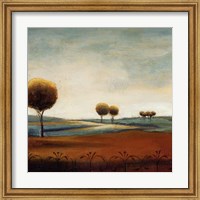 Framed 'Tranquil Plains I' border=