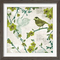 Framed 'Birds and Butterflies II' border=