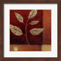 Framed 'Crimson Leaf Study I' border=