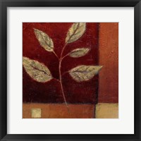 Framed 'Crimson Leaf Study I' border=