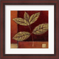 Framed 'Crimson Leaf Study II' border=