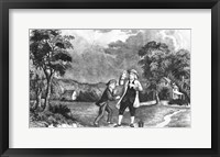 Framed June 1752 Benjamin Franklin Out Flying His Kite In Thunderstorm As An Experiment In Electricity And Lightning