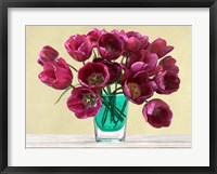 Framed Red Tulips in a Glass Vase