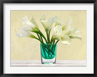 Framed White Callas in a Glass Vase