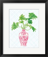 Framed Palm Chinoiserie III Pink