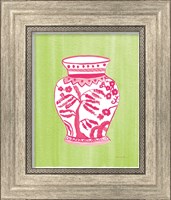 Framed 'Chinoiserie IV Pink Watercolor' border=