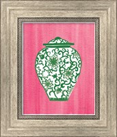 Framed 'Chinoiserie III Green Watercolor' border=