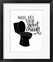 Framed Bathroom Puns III Black