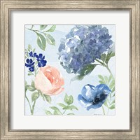 Framed 'Coastline Botanical III Blue' border=