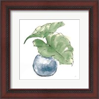 Framed 'Plant Big Leaf III Dark Green' border=