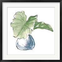 Framed 'Plant Big Leaf I Dark Green' border=