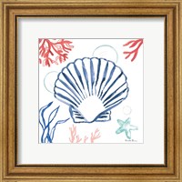 Framed 'Coastal Jewels III Coral Cove' border=