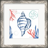 Framed 'Coastal Jewels II Coral Cove' border=