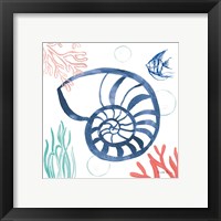 Framed 'Coastal Jewels I Coral Cove' border=