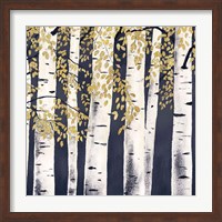 Framed 'Fresh Forest Indigo III' border=