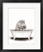 Framed Hippo in Tub