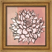 Framed 'Pink and Gray Floral 1' border=