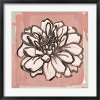 Pink and Gray Floral 2 Framed Print