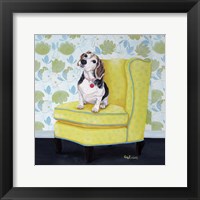 Framed Beagle on Yellow