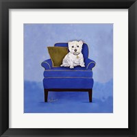 Framed Westie on Blue