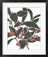 Framed 'Colorblock Berry Branch I' border=