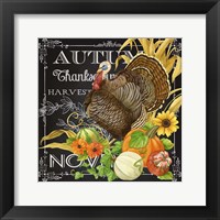 Framed 'Harvest Greetings I' border=