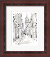 Framed 'European City Sketch III' border=