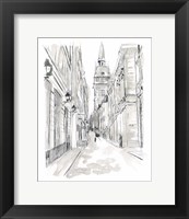 Framed 'European City Sketch III' border=